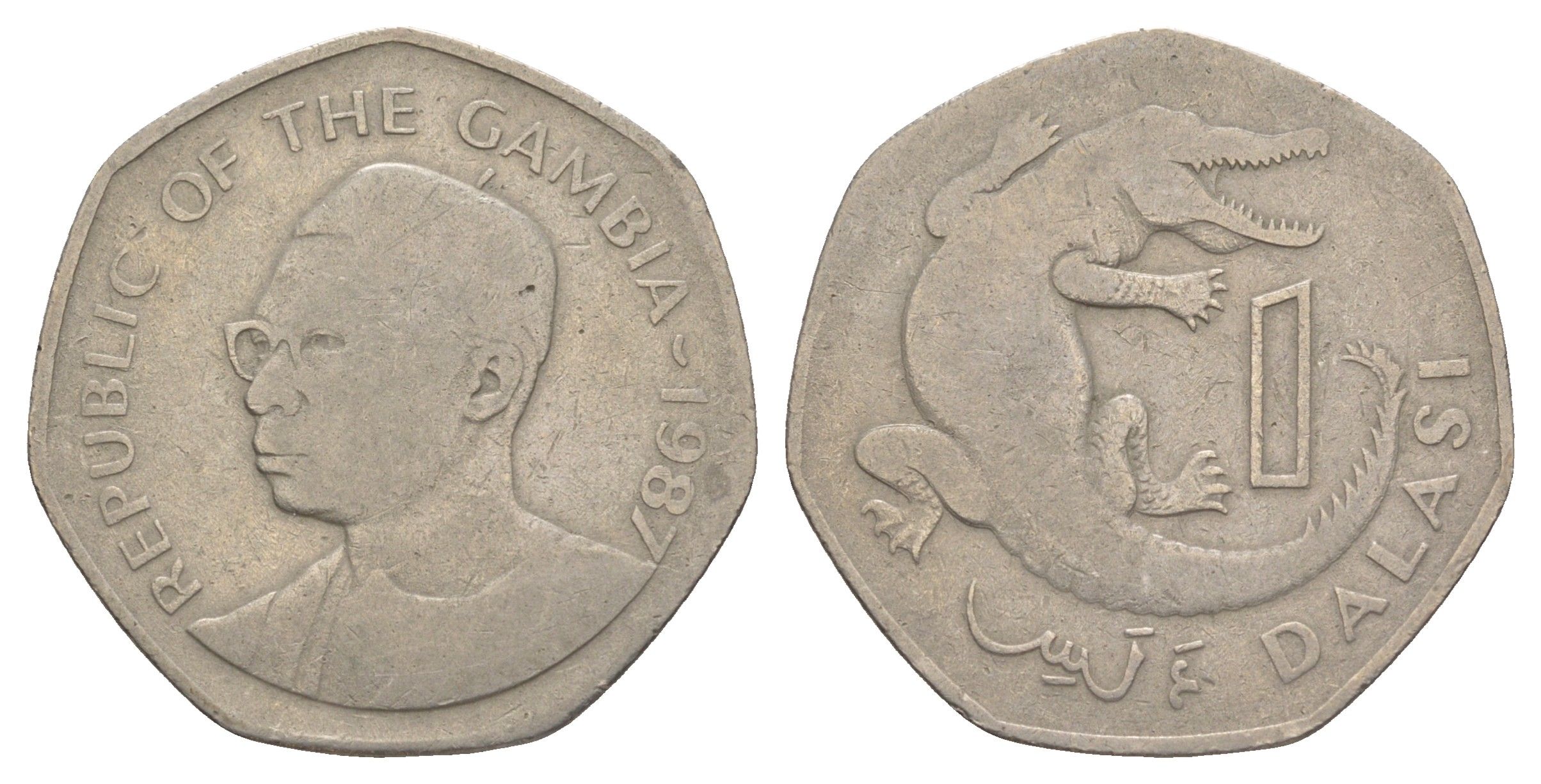 Гамбия 1 даласи 1987 KM 29 медно-никель 4634-745