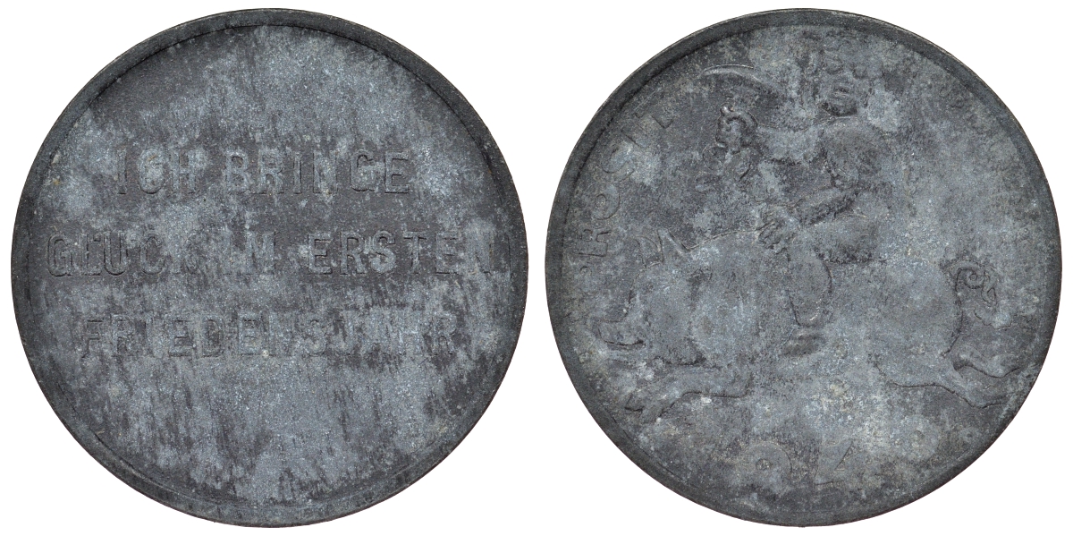 Австрия жетон 1946 удачи в первом году свободы, ребенок с грибом на свинье цинк 4121-152