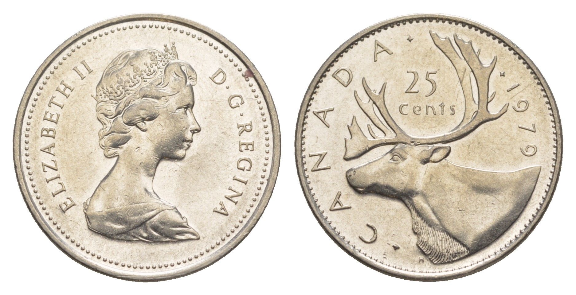 Канада 25 центов 1979 Елизавета II (1952-2022), олень KM 74 никель 4637-825