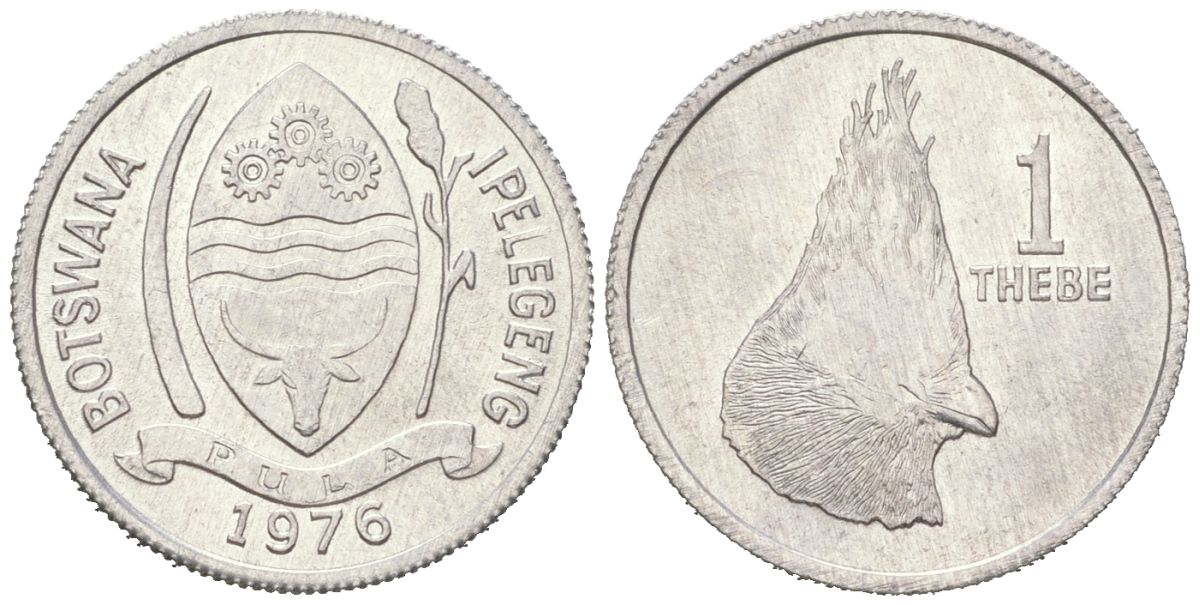 Ботсвана 1 тхебе 1976 KM 3 алюминий aUNC 4608-1135