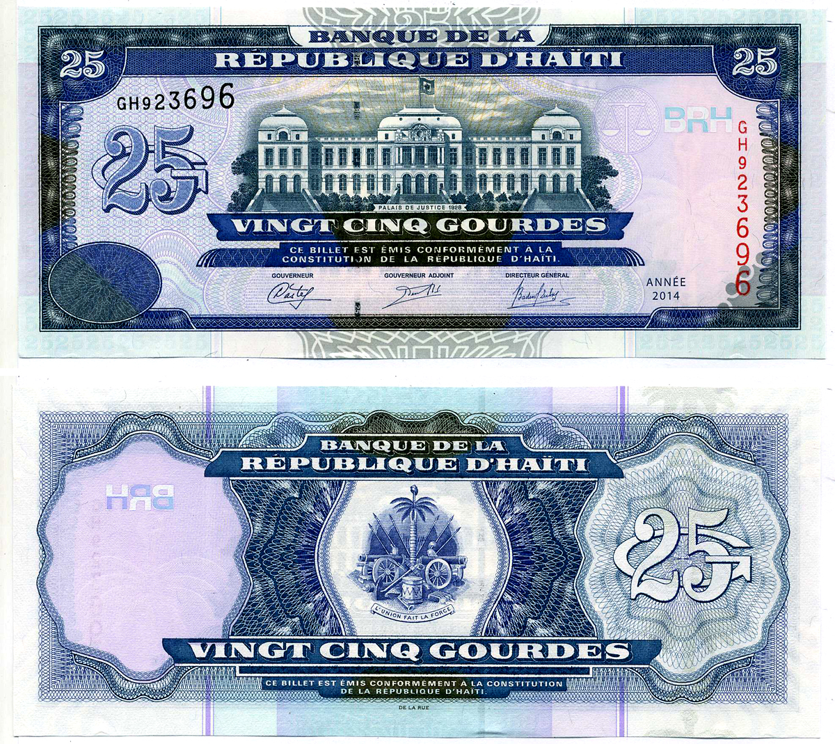 Гаити 25 гурд 2014 TDLR Pick 266e бумага UNC (пресс) 2197-28-1-2