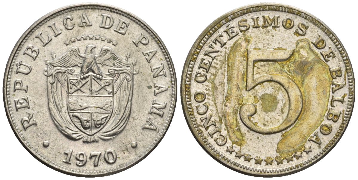 Панама 5 сентесимо 1970  KM 23.2 медно-никель    4610-313