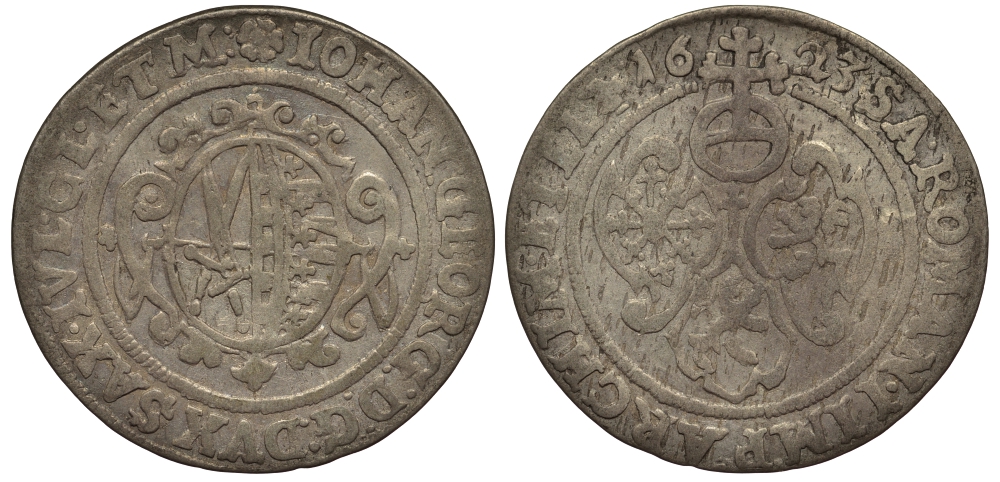 Саксония 1/24 талера 1623 SWAN, Иоганн Георг I (1615-1656) KM 71 серебро    413-5543