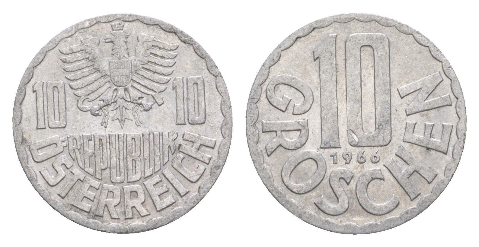 Австрия 10 грошей 1966 KM 2878 алюминий 4576-1128