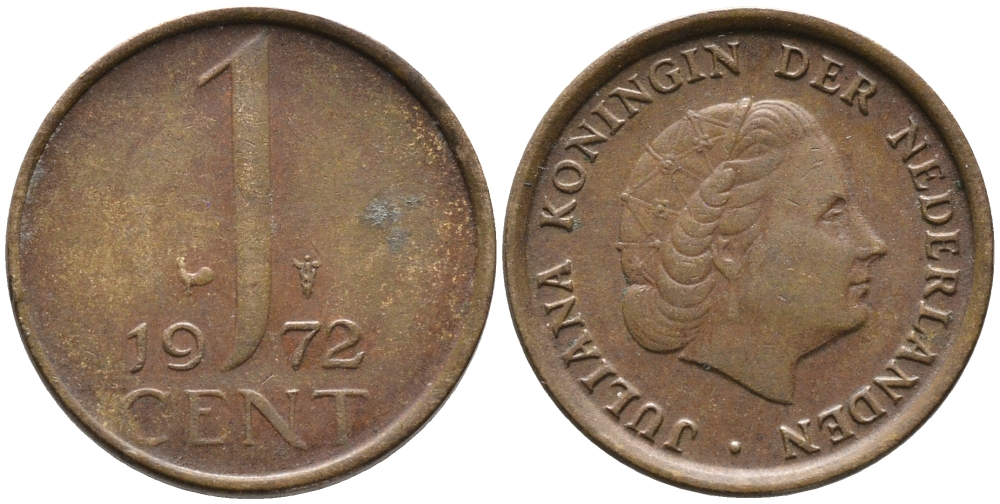 Нидерланды 1 цент 1972 Юлиана (1948-1980) КМ 180 бронза 96-1234