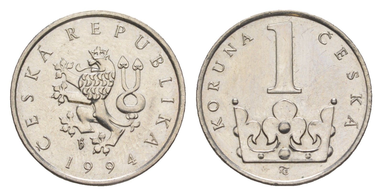 Чехия 1 кроны 1994 KM 7 сталь плакированная никелем 4392-728