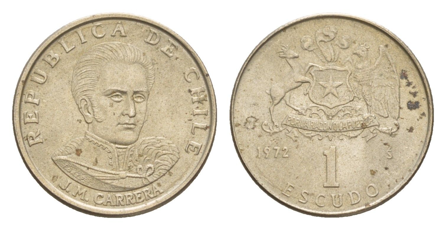 Чили 1 эскудо 1982 Хосе Мигель Каррера KM 197 медно-никель 4649-822