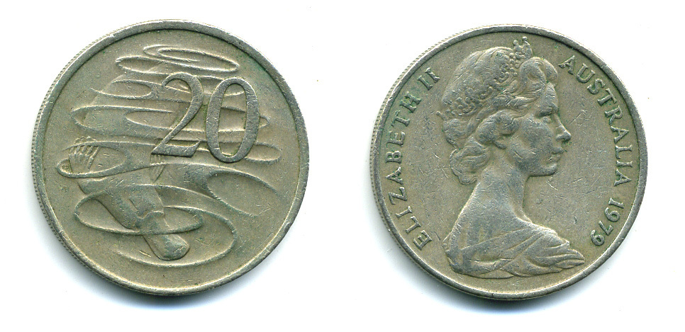 Австралия 20 центов 1979 Елизавета II (1952-2022), утконос KM 66 медно-никель 46-2642