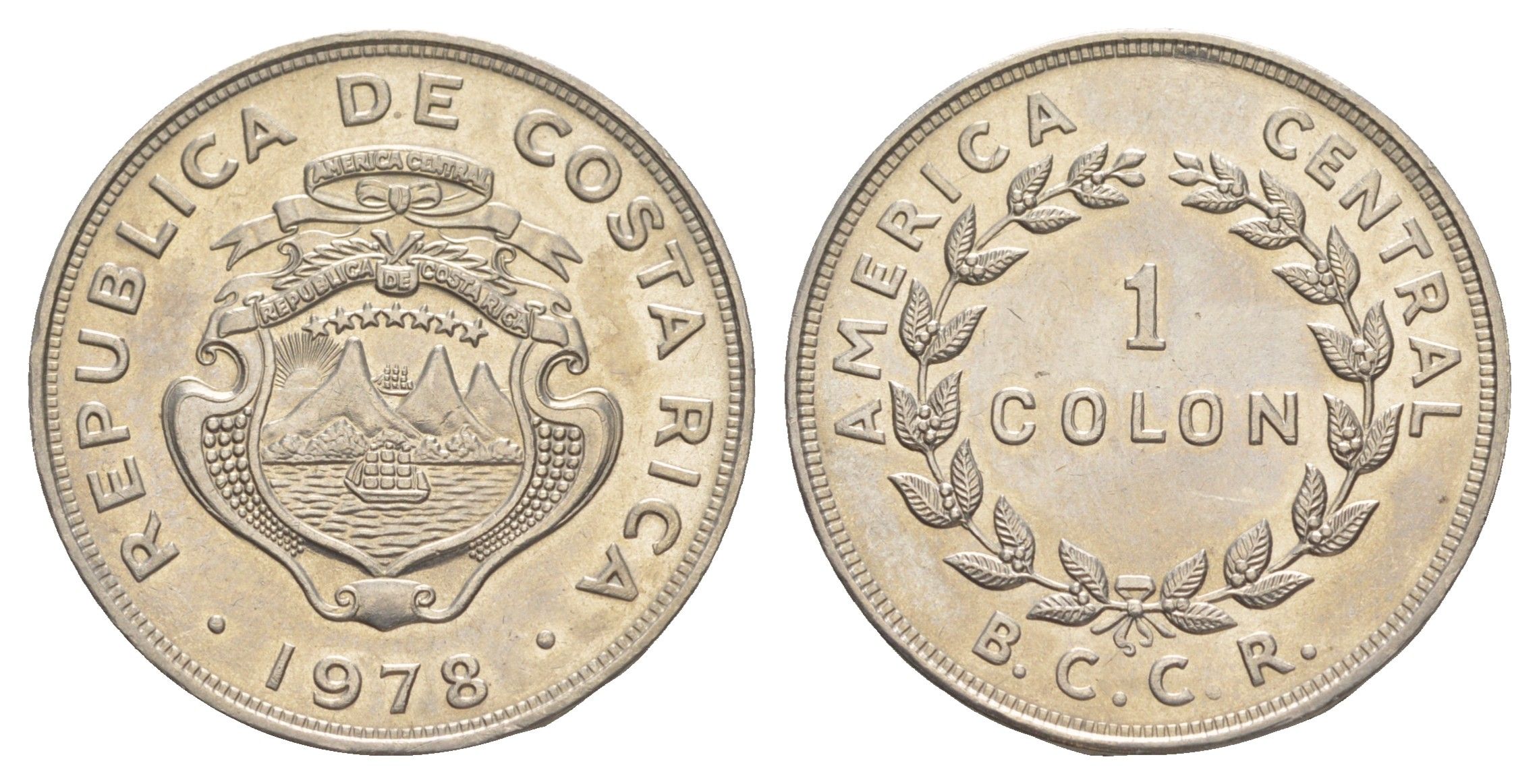 Коста-Рика 1 колон 1978 KM 186.2 медно-никель UNC 4642-845