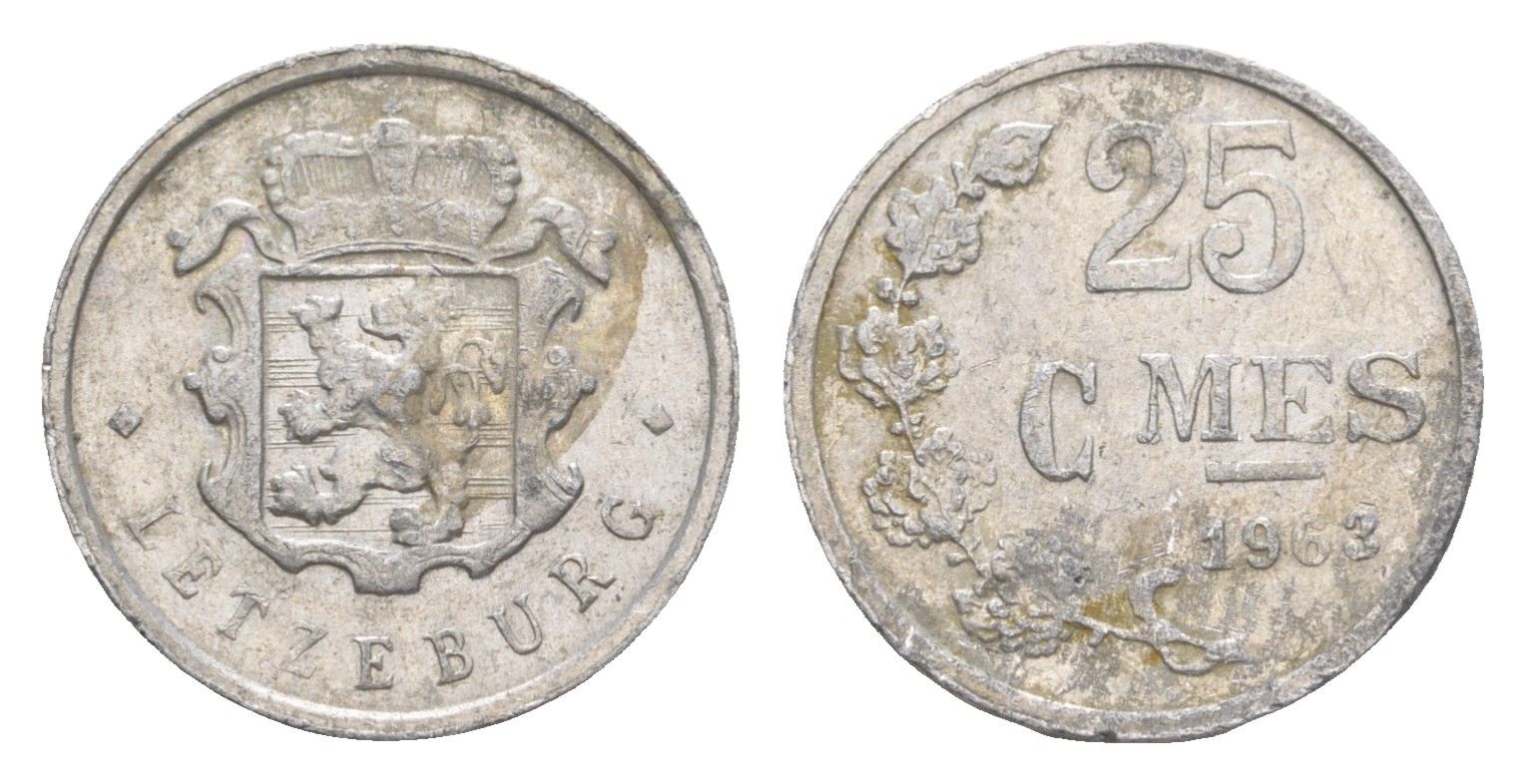 Люксембург 25 сантимов 1963 Шарлотта (1918-1964) KM 45a алюминий 4115-458