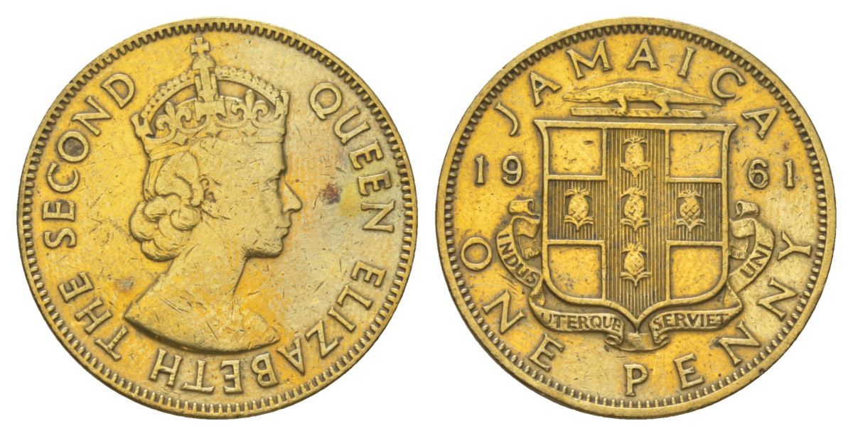 Ямайка 1 пенни 1961 KM 37 никель латунь 4628-656