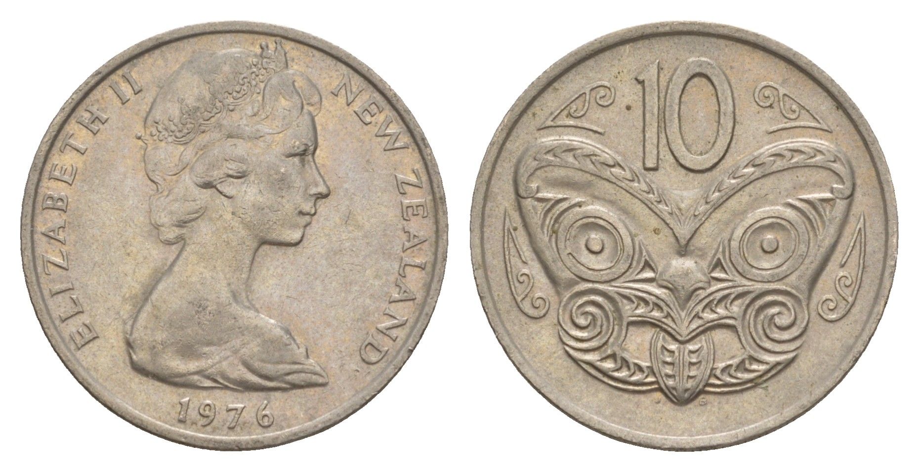 Новая Зеландия 10 центов 1976 KM 41.1 медно-никель 4179-755