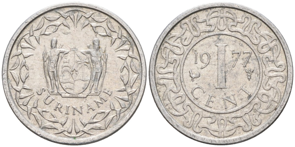 Суринам 1 цент 1977 KM 11а алюминий 4580-236