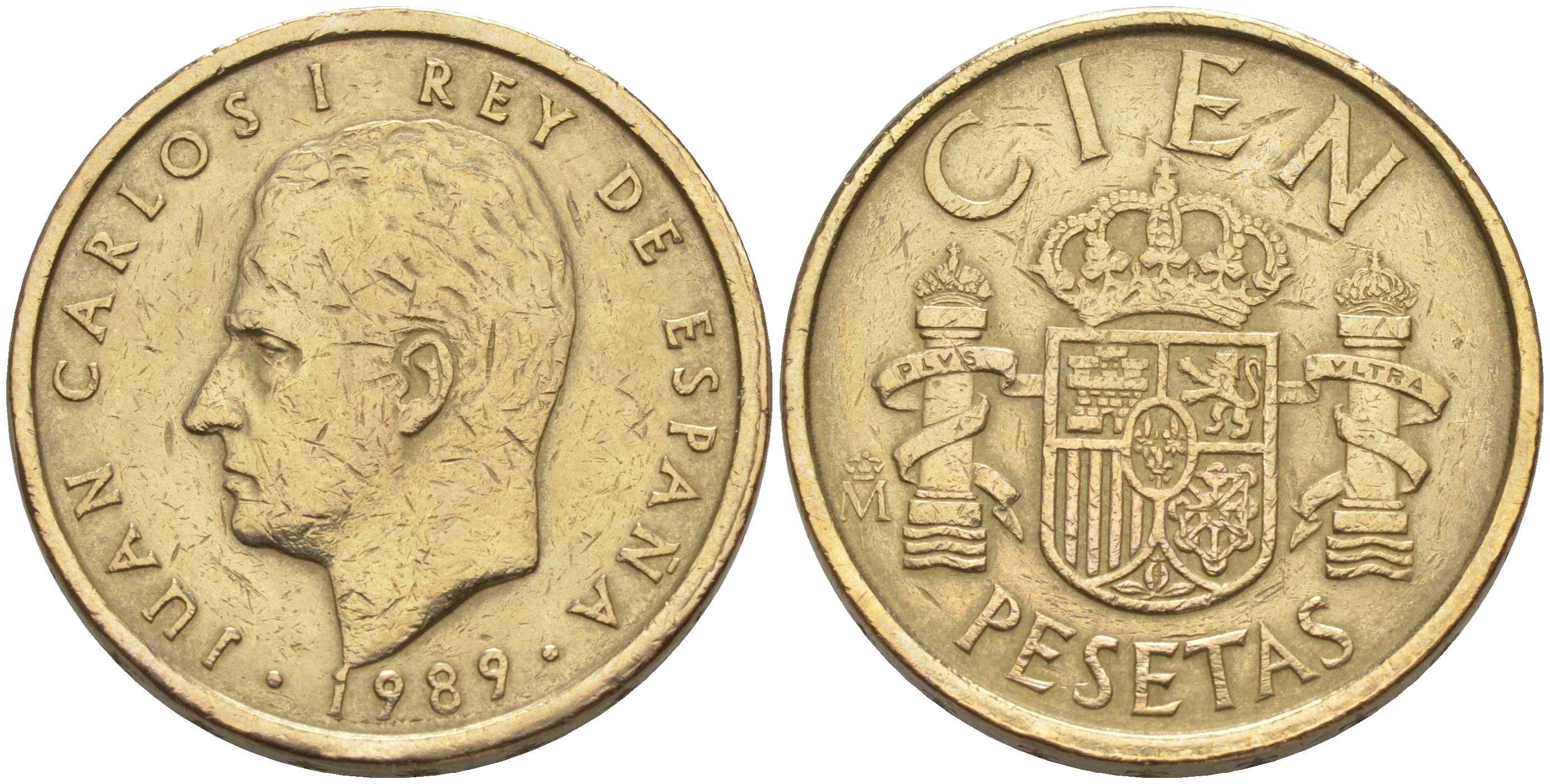 Испания 100 песет 1989 Хуан Карлос I (1975-2014) KM 826 алюминиевая бронза 106-341