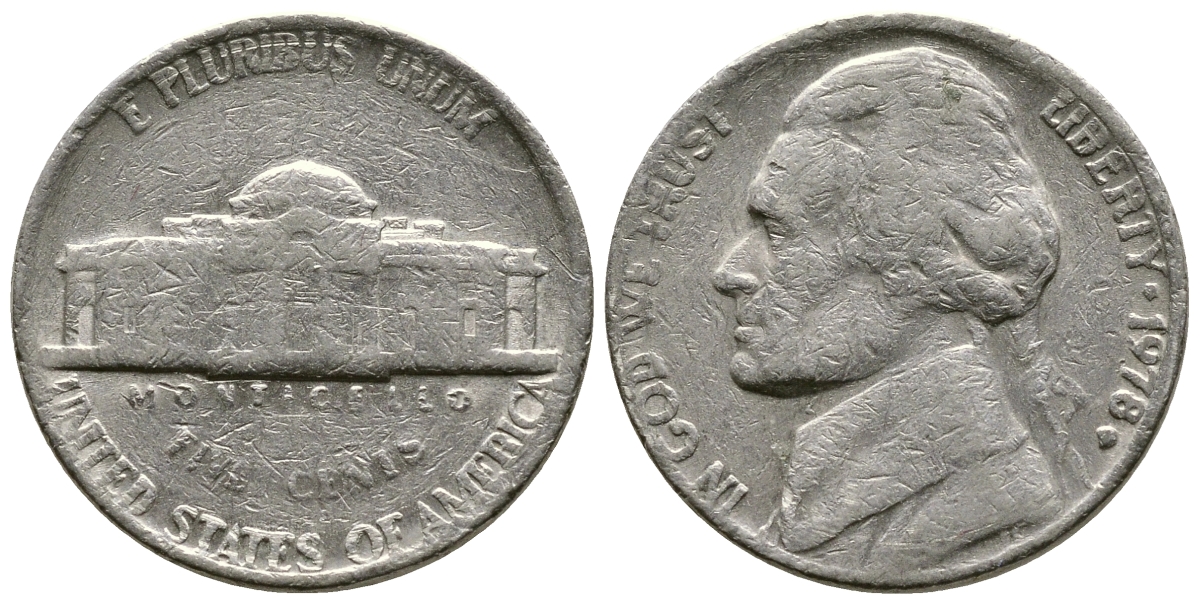 США 5 центов 1978 D, Джефферсон KM А192 медно-никель 76-824