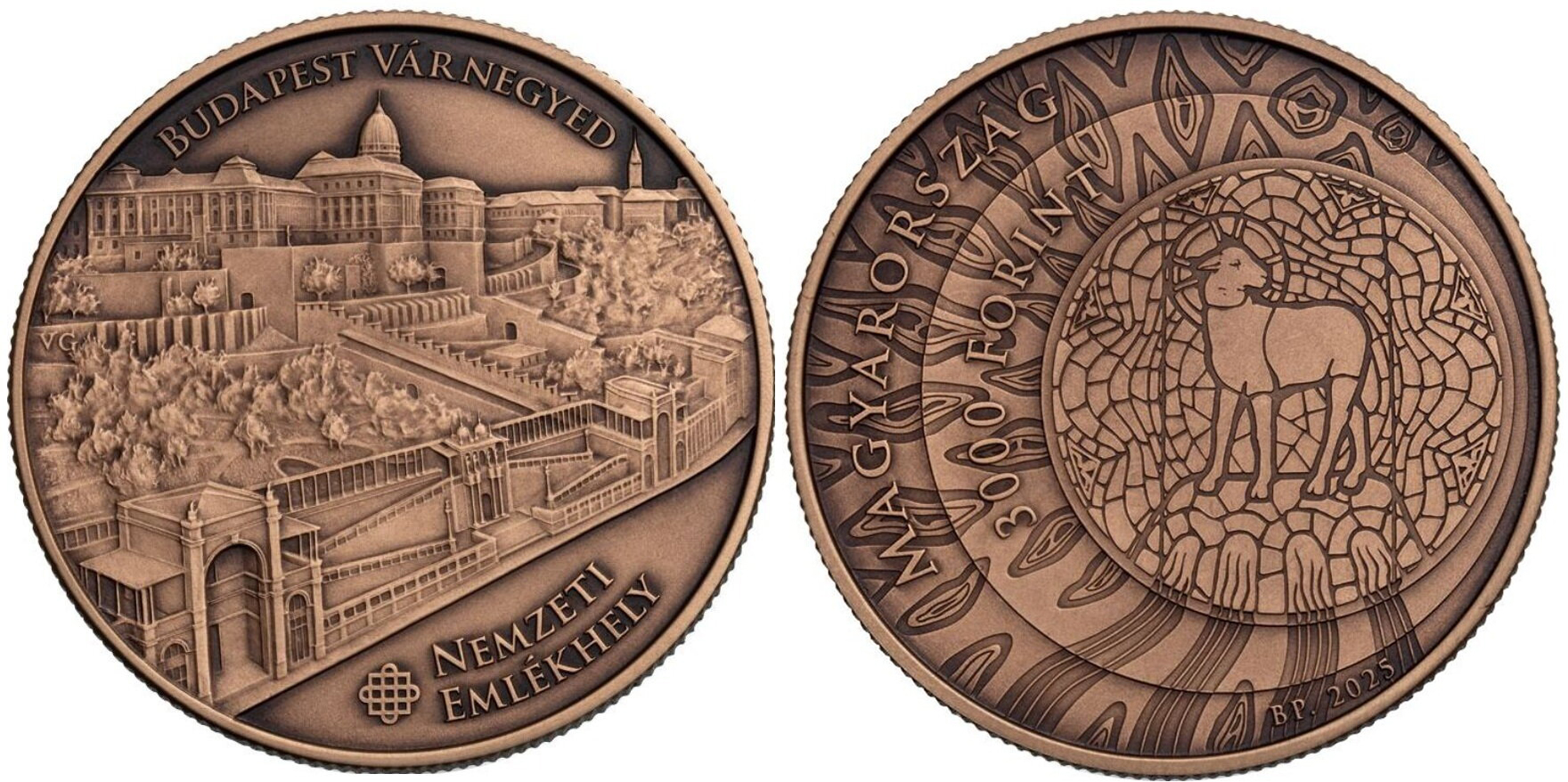 Венгрия 3000 форинтов 2025 мемориальный комплекс в районе замка в Будапеште KM NEW медь цинк  UNC  1085-8-22