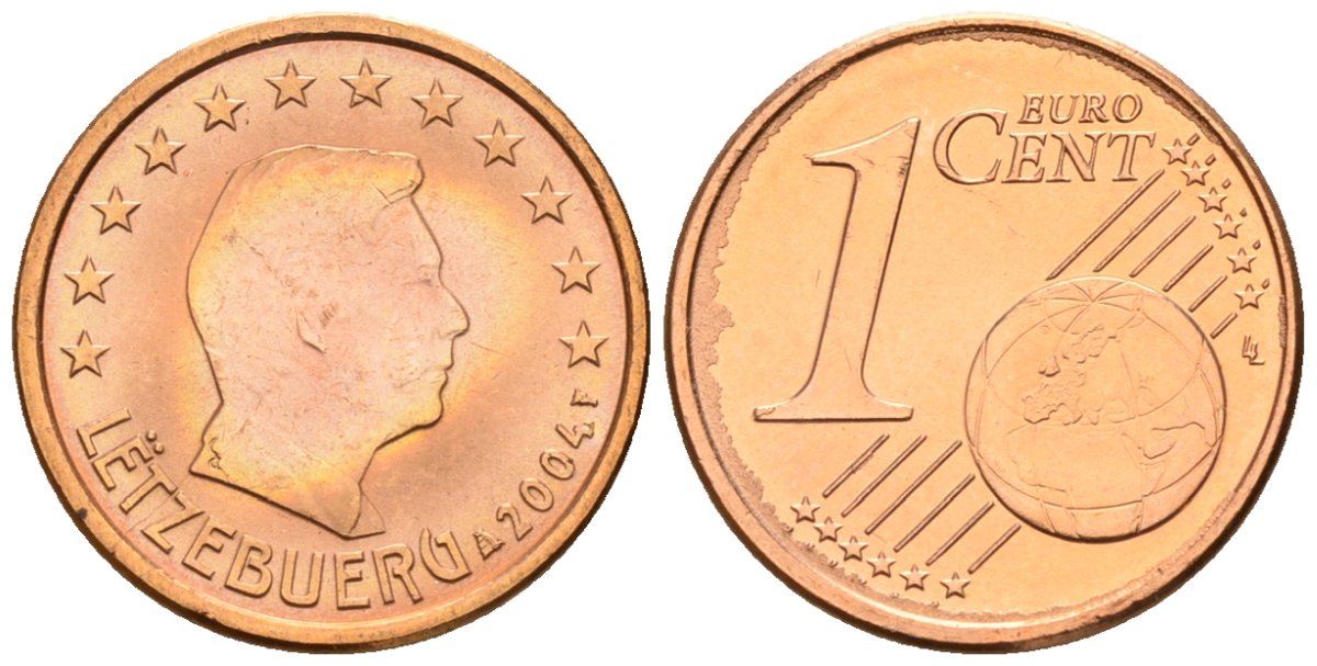 Люксембург 1 евроцент 2004 Великий Герцог Анри KM 75 сталь плакированная медью UNC 4147-765