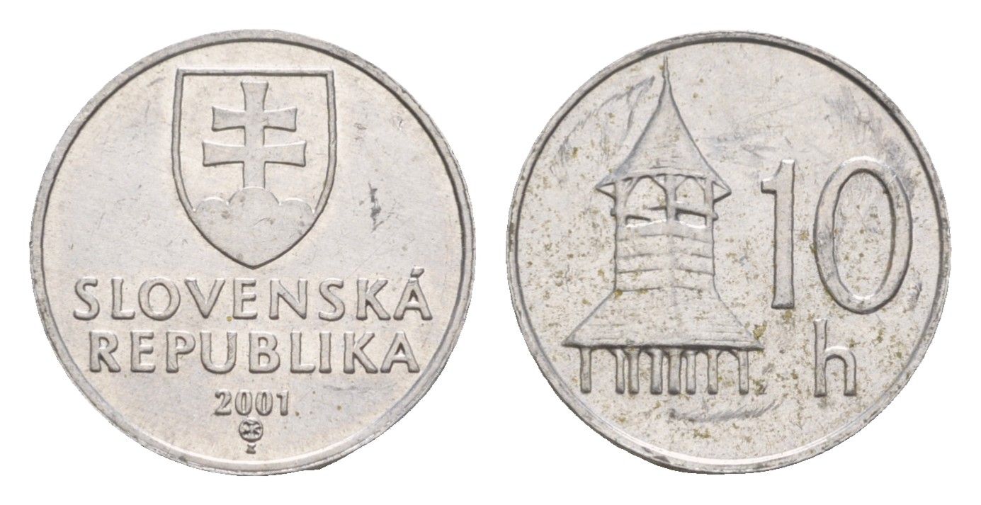 Словакия 10 геллеров 2001 KM 17 алюминий UNC 4659-545
