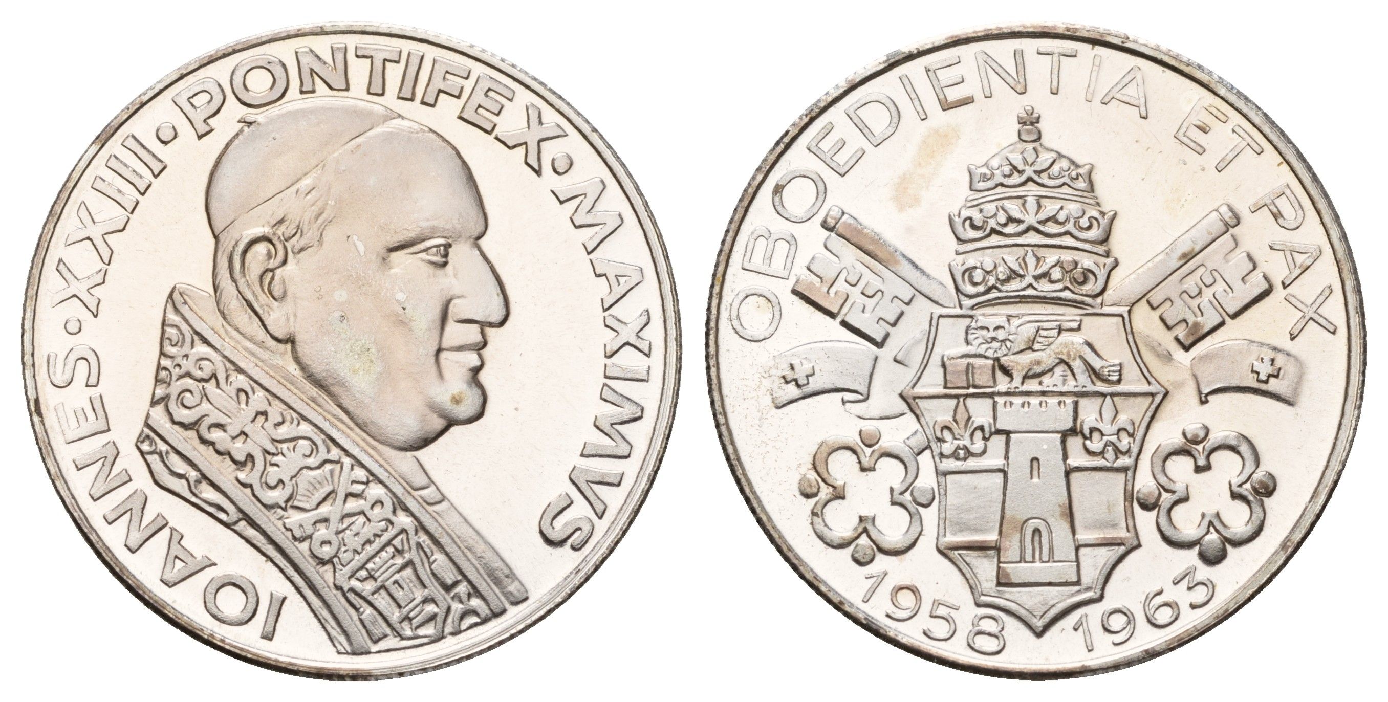 Ватикан медаль в память о Иоанн XXIII 1963 диаметр 35 мм, вес 13,9 гр бронза плакированная серебро 4667-1133