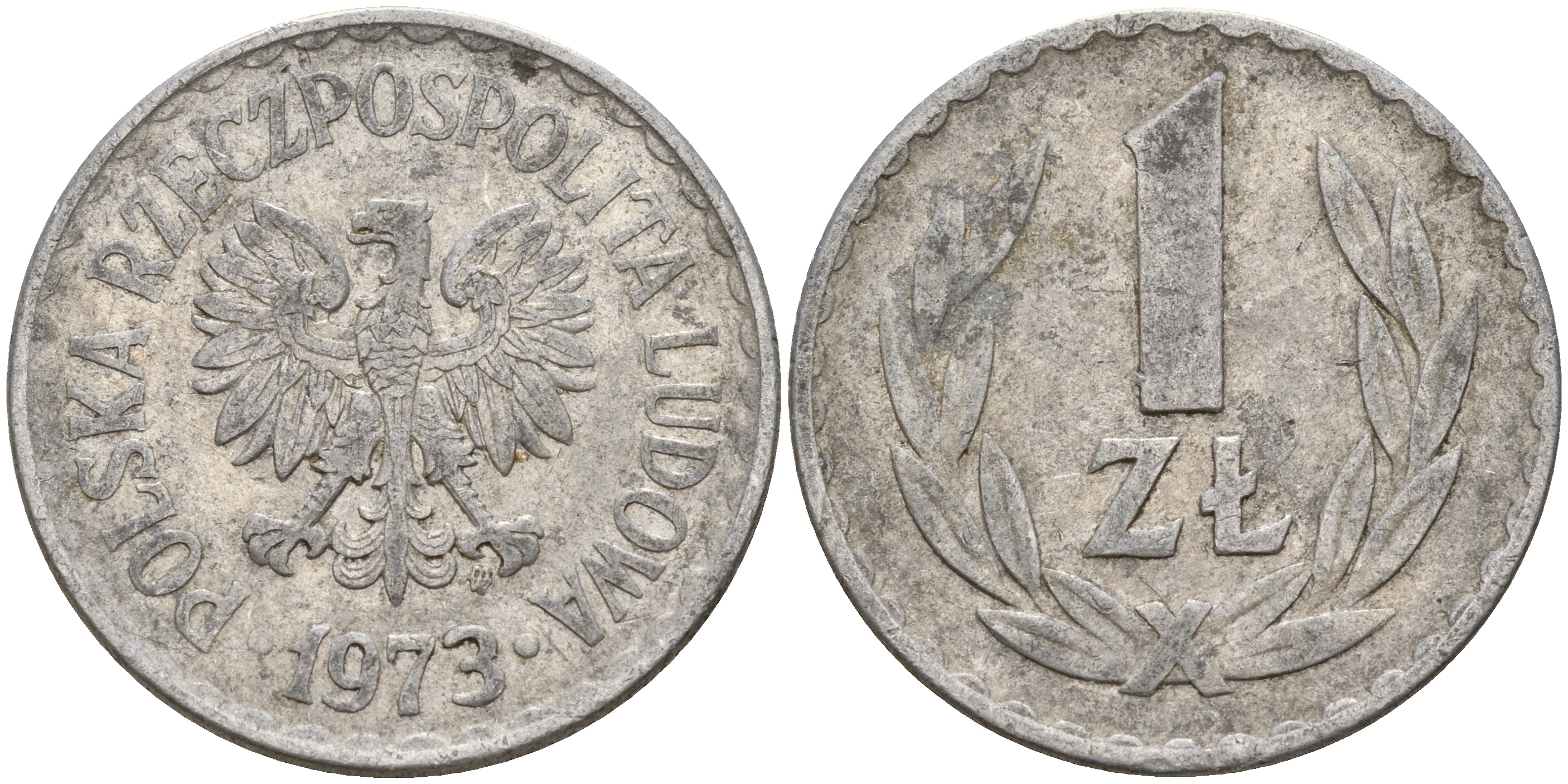 Польша 1 злотый 1973 MW KM 49.1 алюминий    4187-422