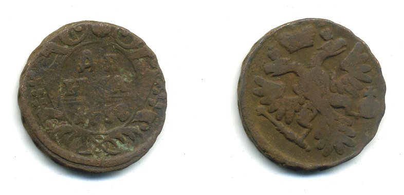 Россия деньга 1738 Анна Иоанновна (1730-1740) Биткин 365 медь 29-425