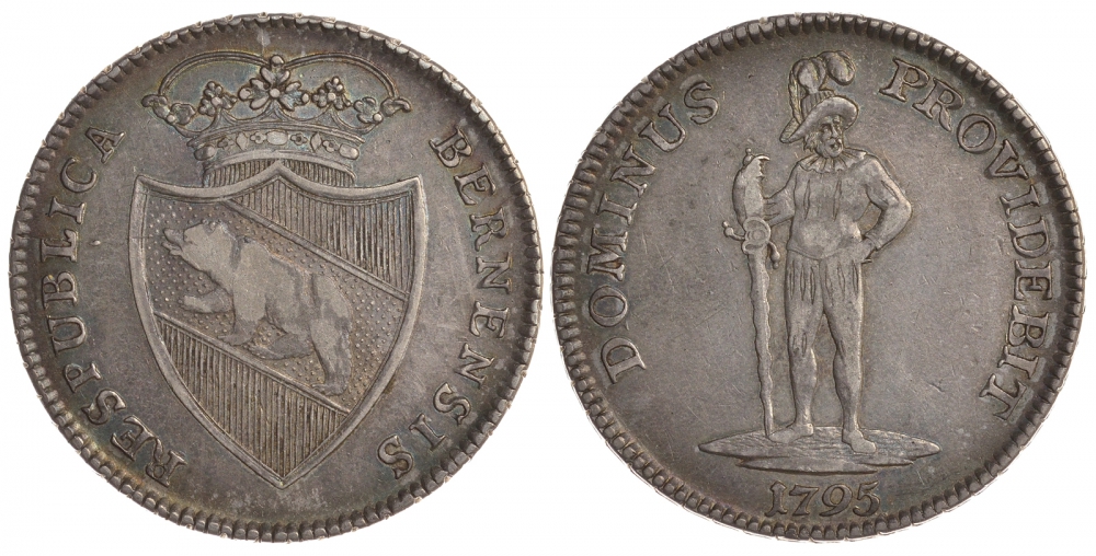 Швейцария, Берн 1 талер 1795 Davenport 1759, KM 149, Divo/Tobler 507 a серебро 10-017-49