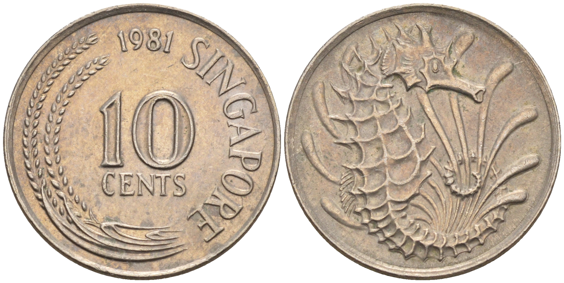 Сингапур 10 центов 1981  KM 3 медно-никель 4594-1062