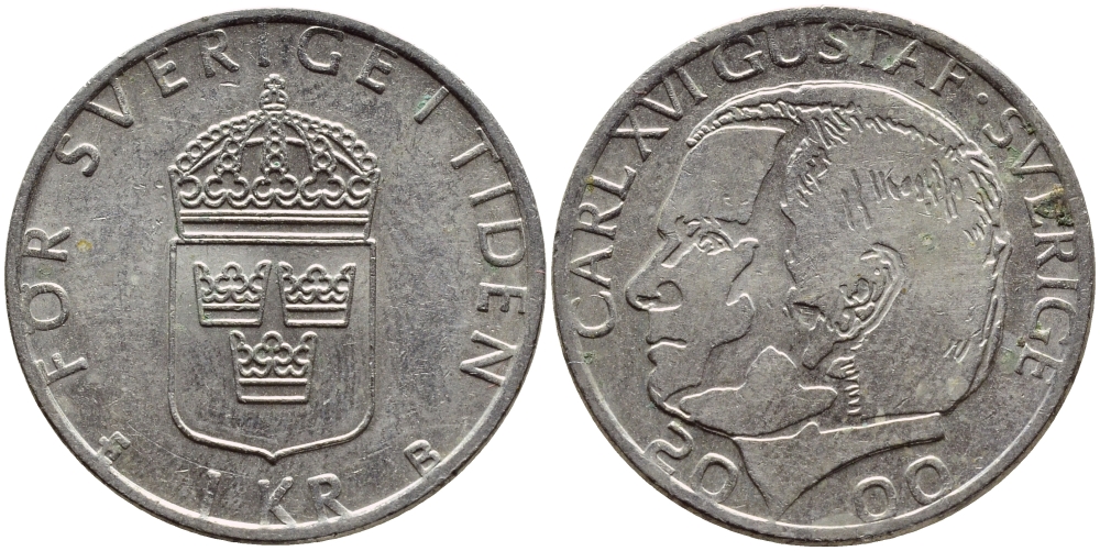 Швеция 1 крона 2000 Карл XVI Густав (1973- ) KM 852а медно-никель 60-737