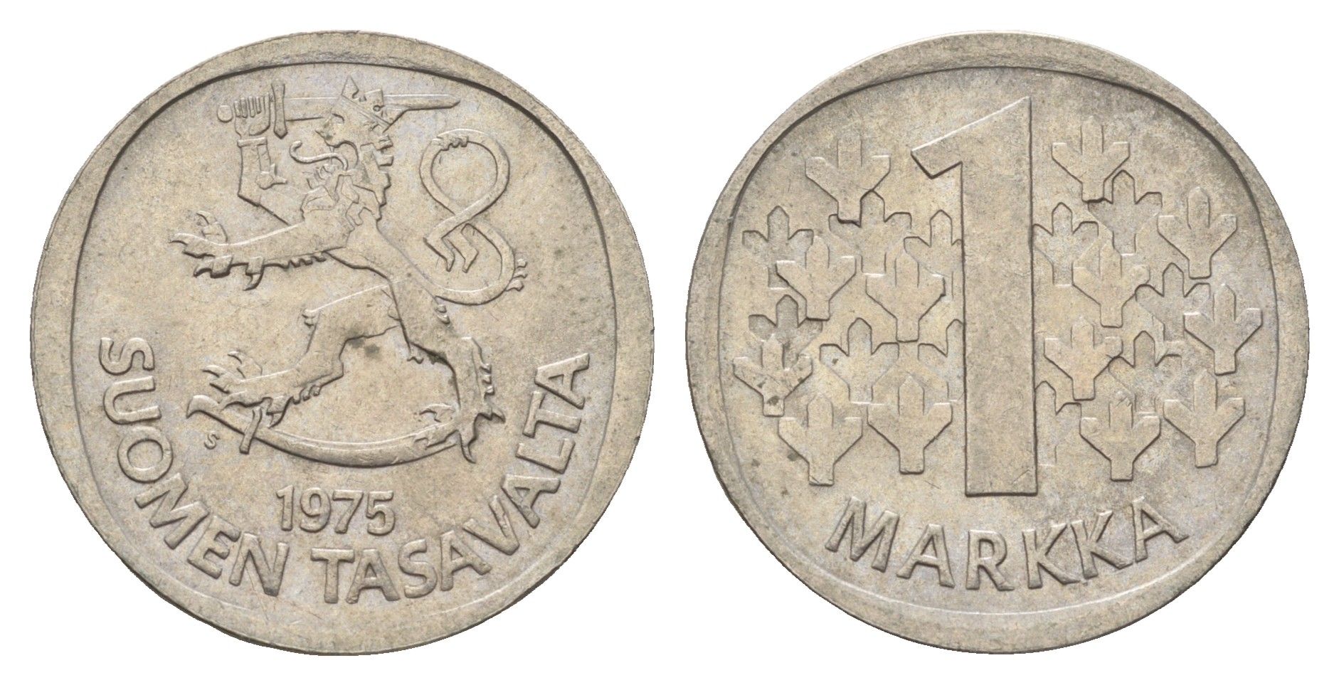Финляндия 1 марка 1975 KM 49a медно-никель 4637-246
