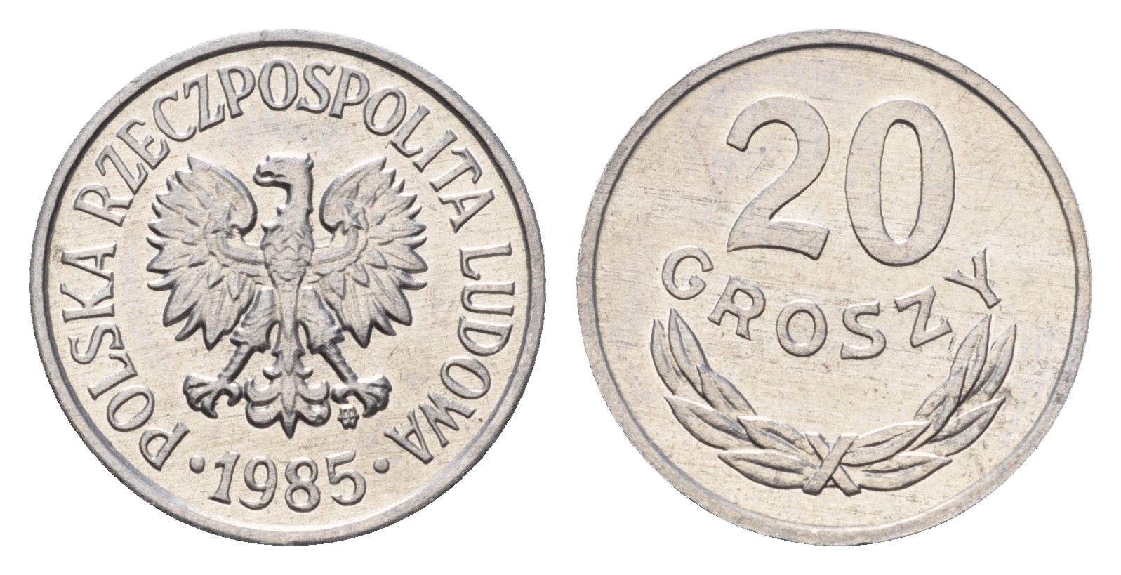 Польша 20 грошей 1985 Y A47 алюминий UNC 3336-555
