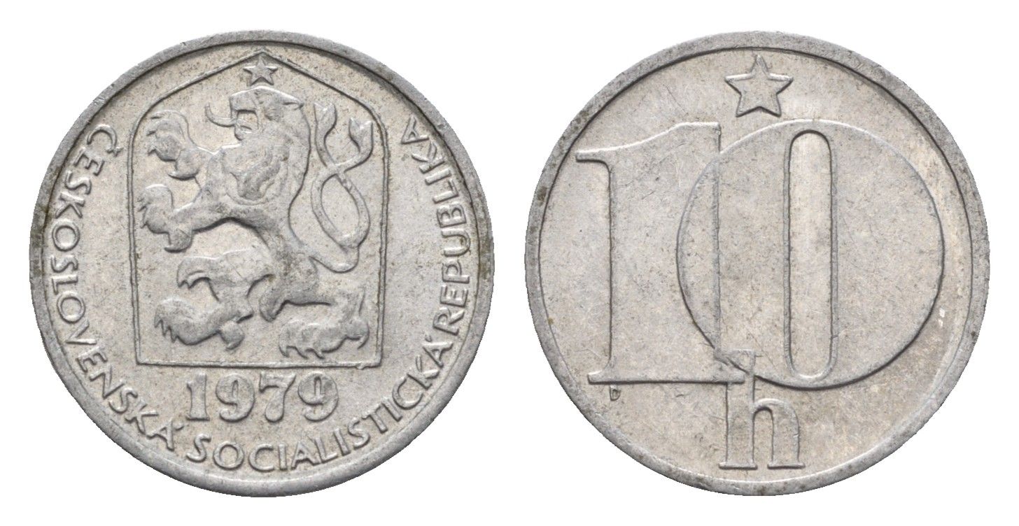 Чехословакия 10 геллеров 1979 KM 80 алюминий 192-129