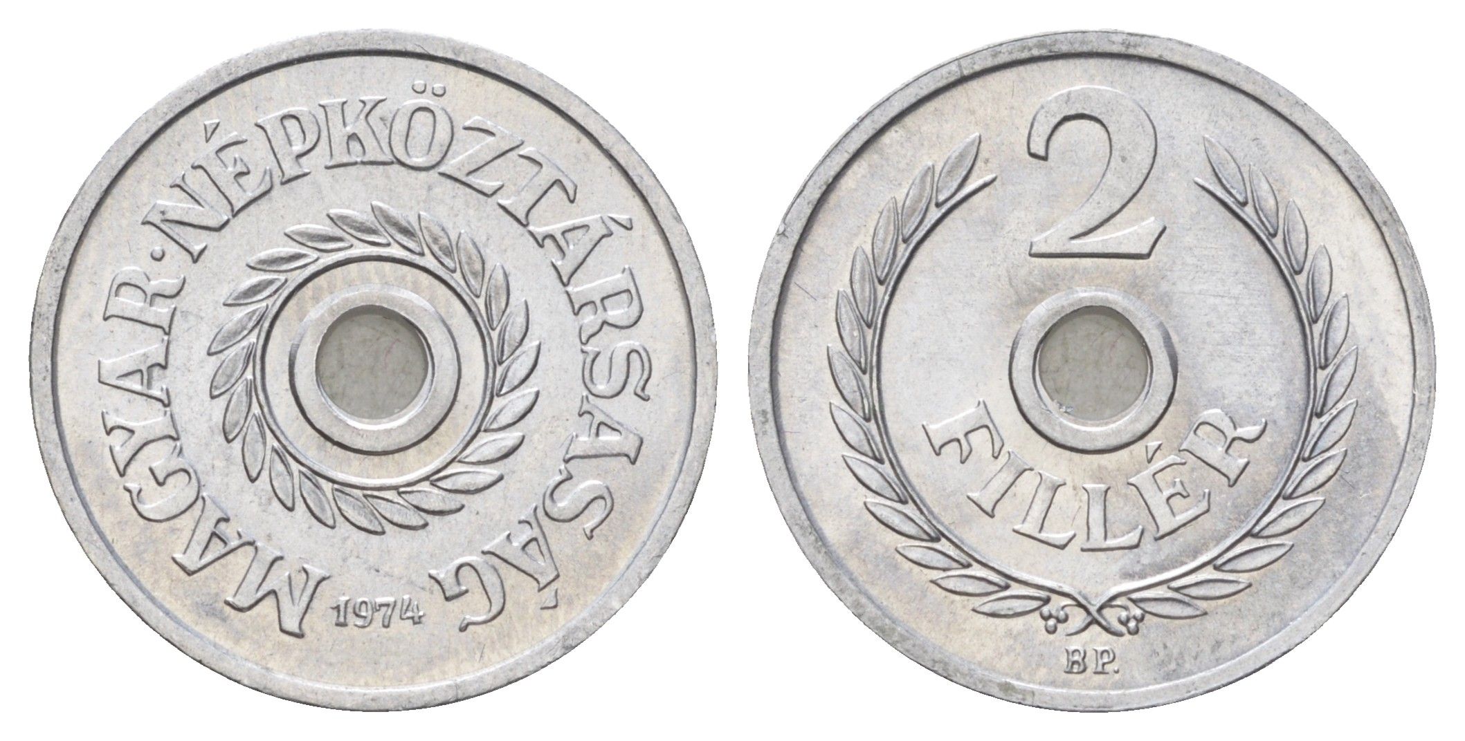 Венгрия 2 филлера 1974 ВР KM 546 алюминий BU 4659-342
