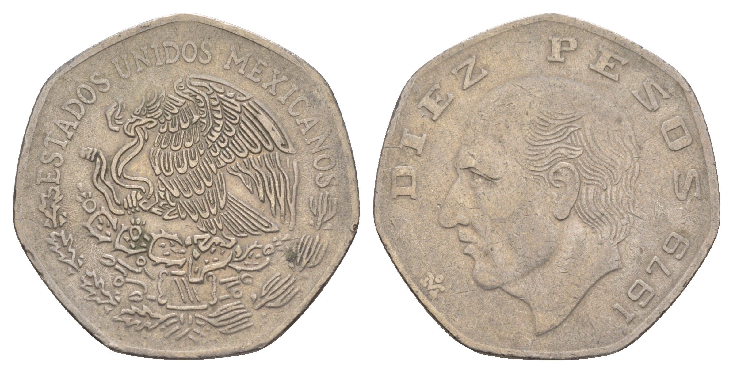 Мексика 10 песо 1979 KM 477.2 медно-никель 4653-1024