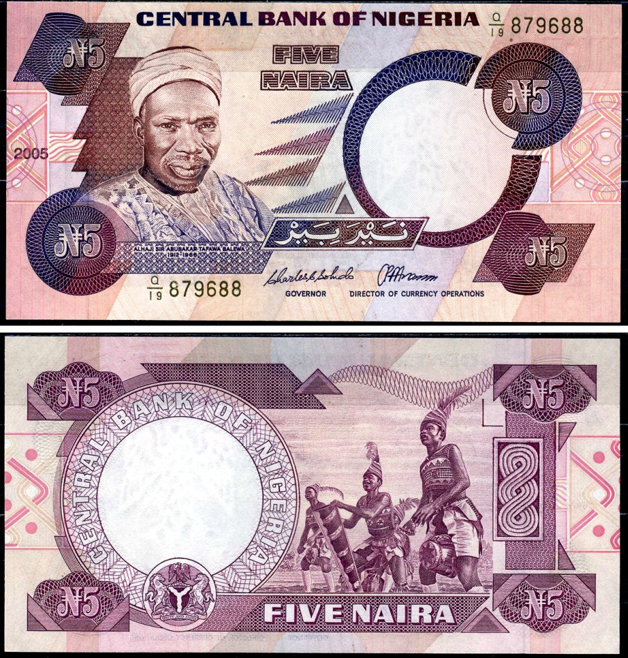 Нигерия 5 найра 2005 Pick 24i бумага UNC (пресс) 00-00