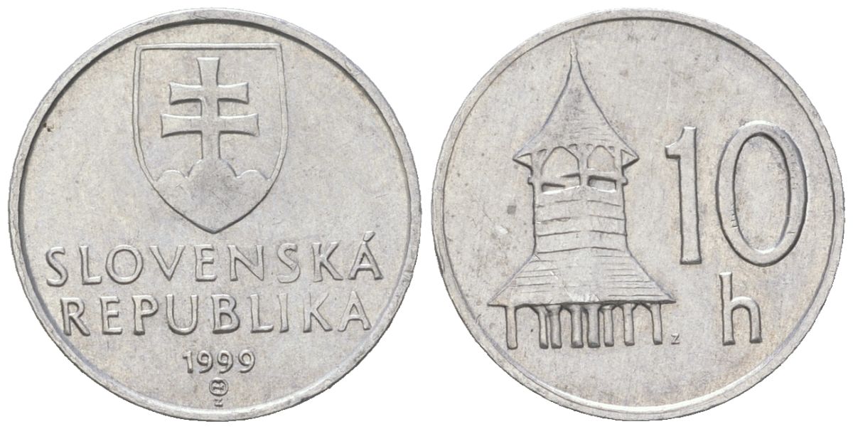 Словакия 10 геллеров 1999 MK KM 17 алюминий 206-114