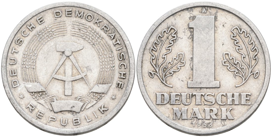 ГДР 1 марка 1956 А KM 13 алюминий 4571-716