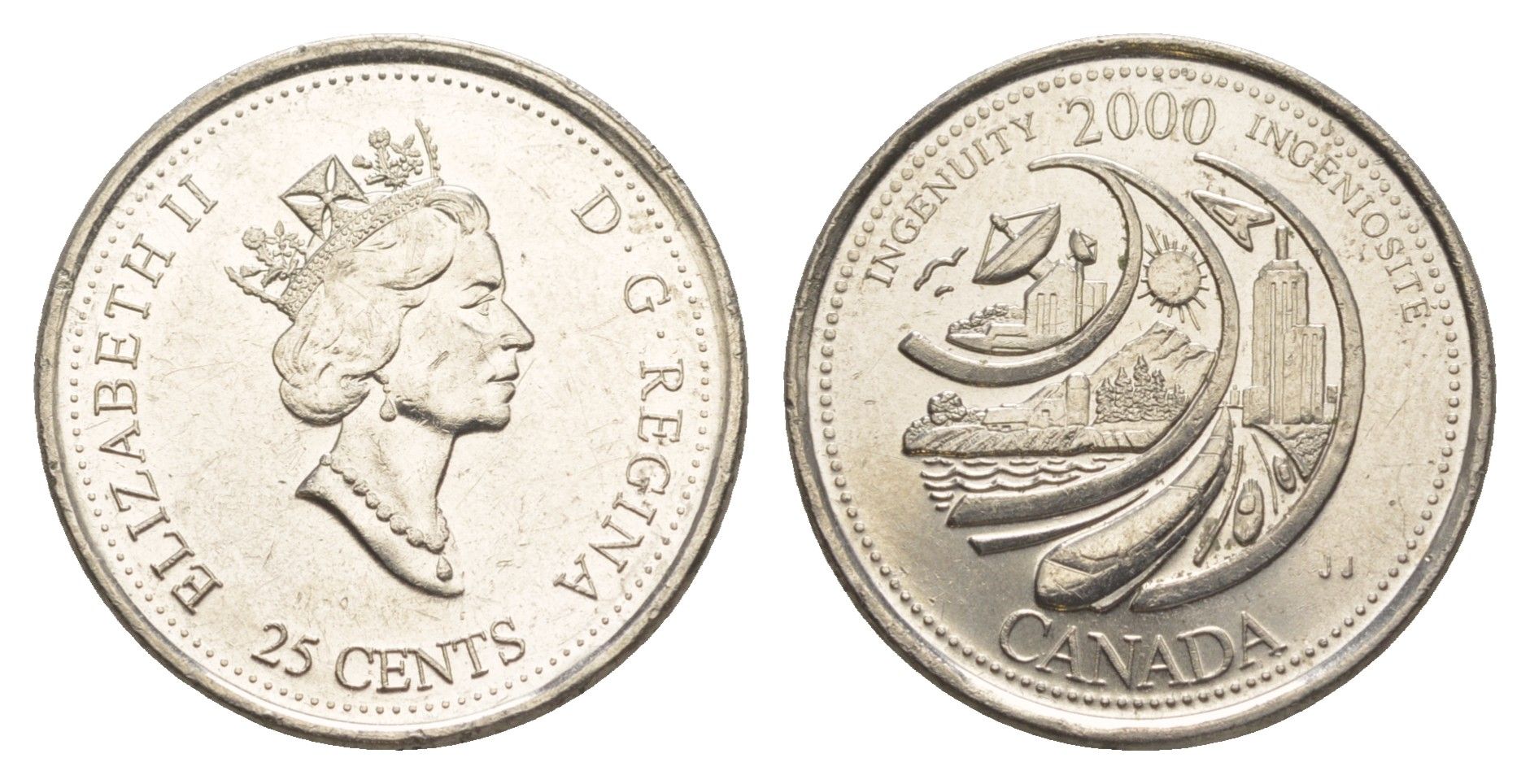 Канада 25 центов 2000 Миллениум - Изобретательность KM 380 сталь плакированная никелем aUNC 4637-934