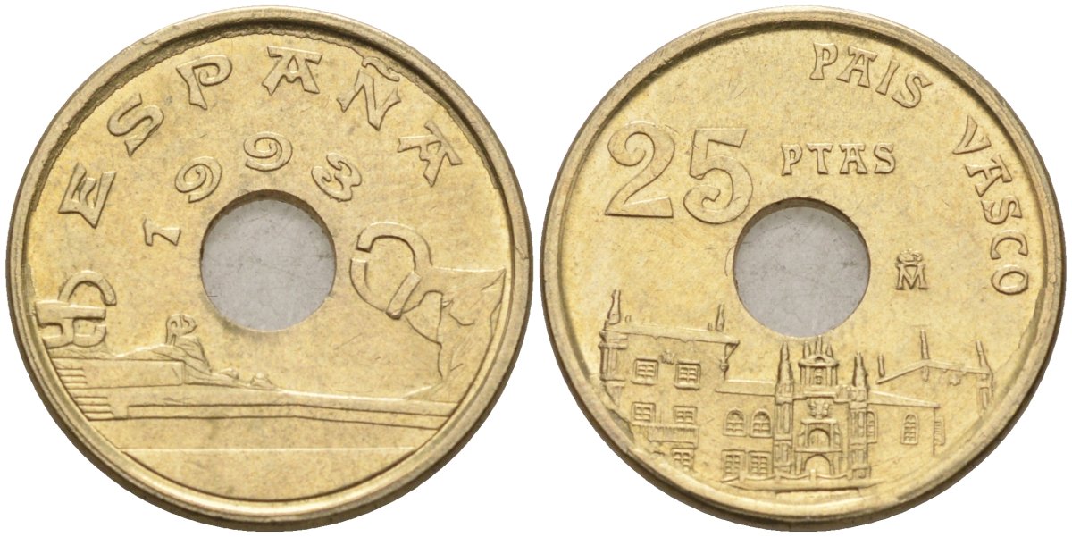 Испания 25 песет 1993 страна Басков KM 920 никель бронза 4582-634