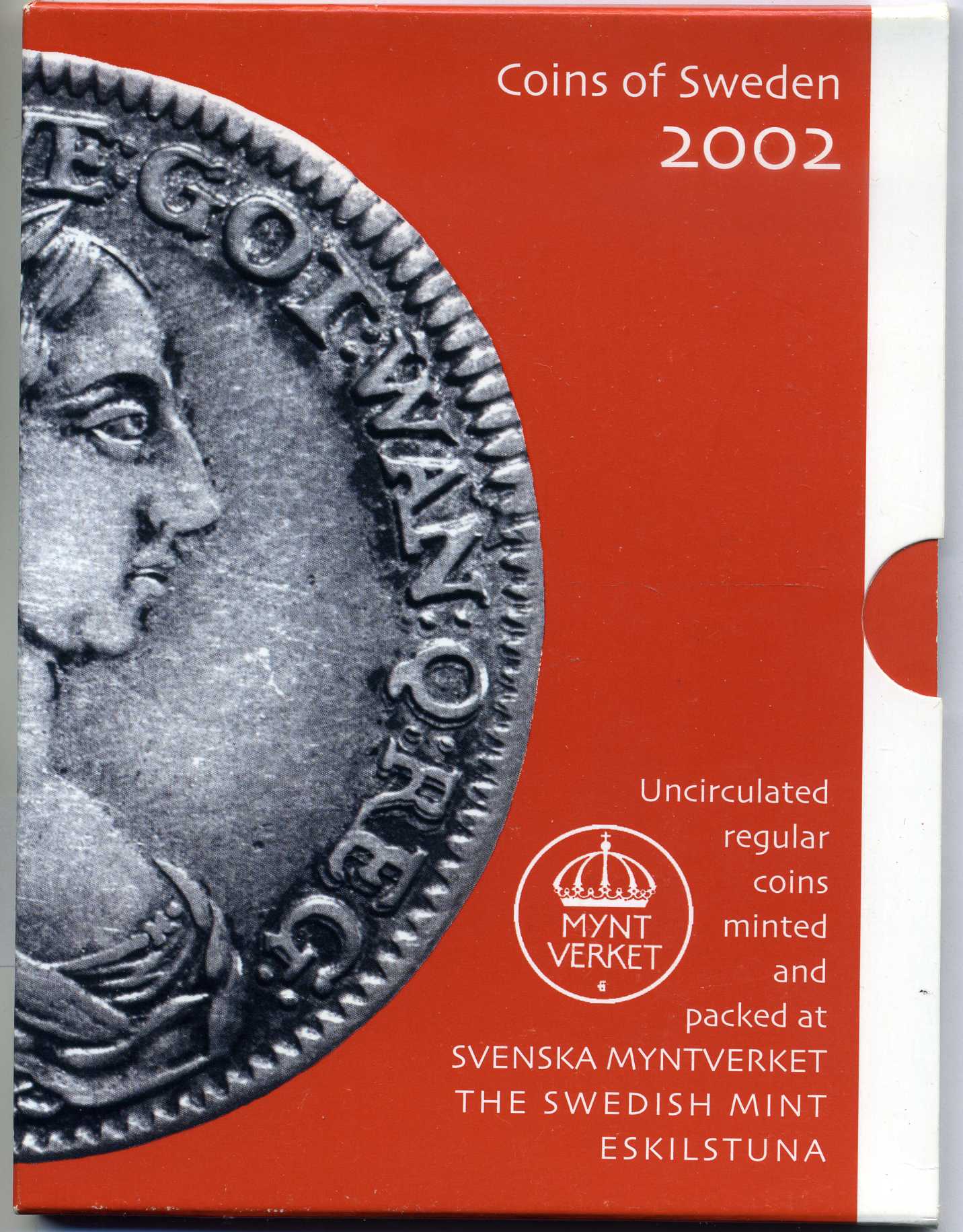 Швеция набор из 4 монет + медаль 2002 в оригинальном картонном буклете, Карл XVI Густав (1973- ) KM MS 110 UNC 4-4-1-40