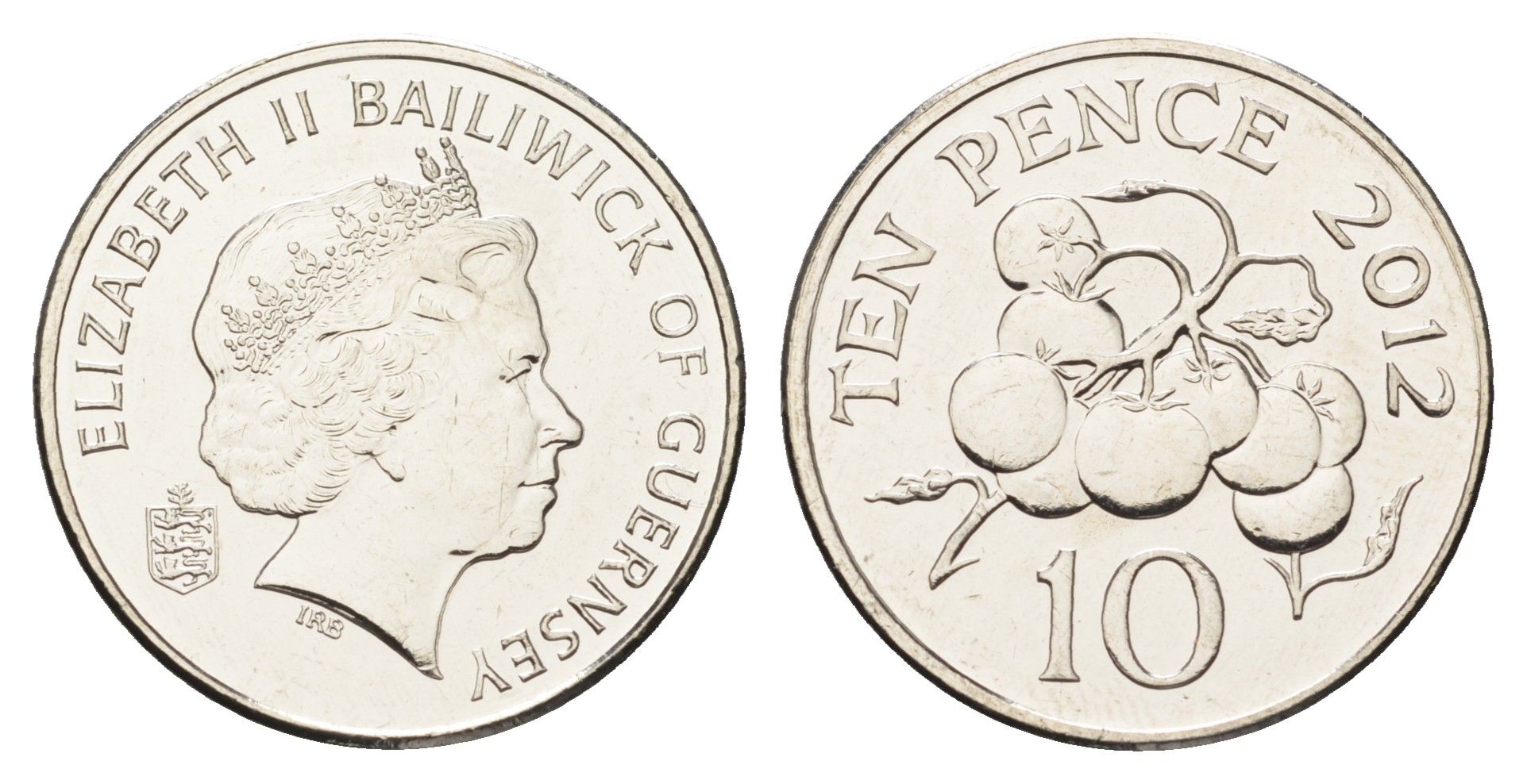 Гернси 10 пенсов 2012 год-тип, помидоры KM 149a сталь плакированная никелем UNC 4660-856