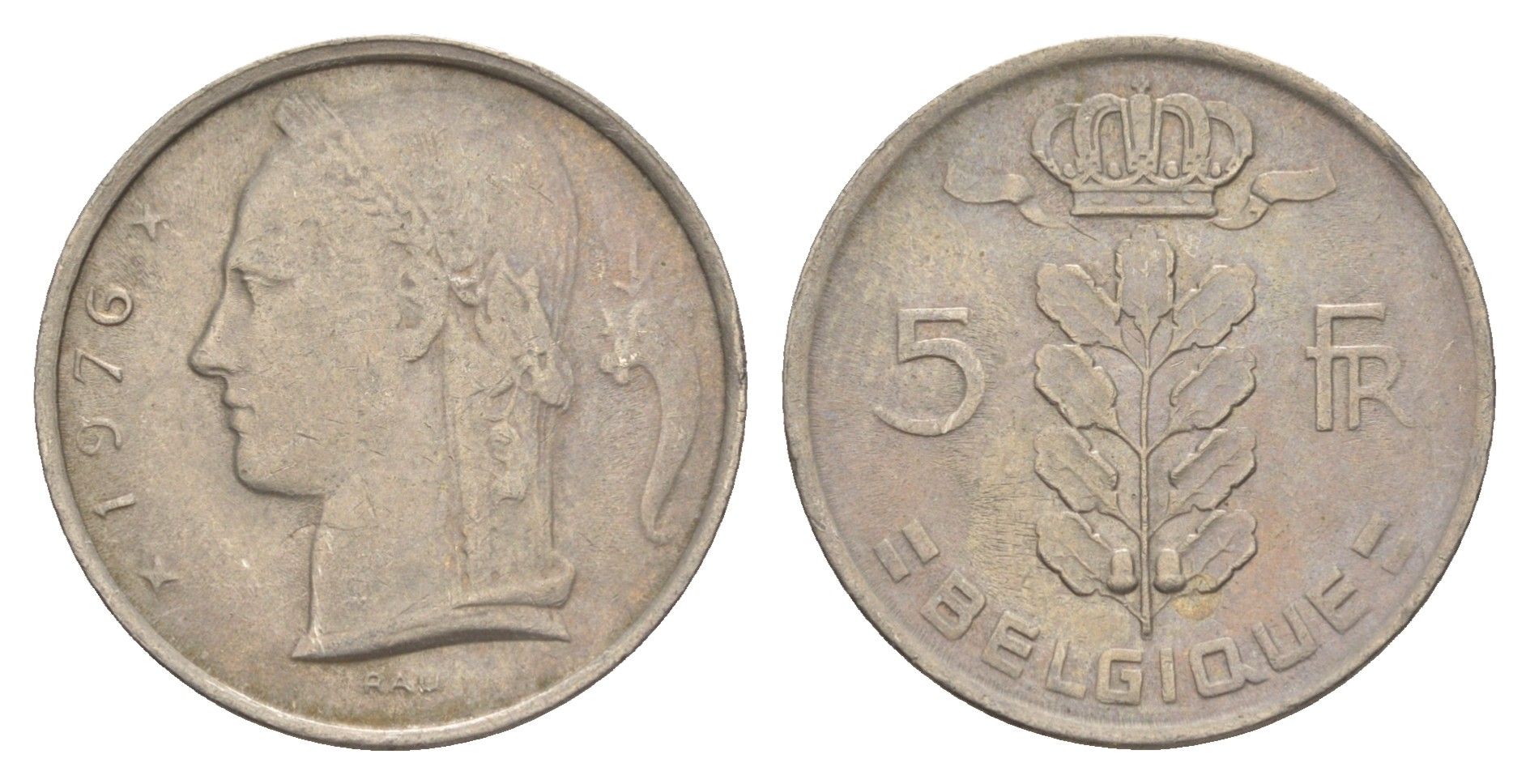 Бельгия 5 франков 1971 Belgique, Бодуэн I (1951-1993) KM 134 медно-никель 4539-241