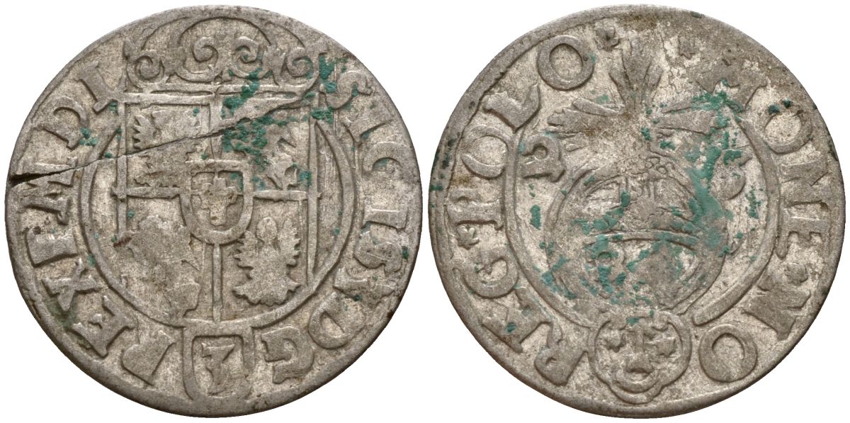 Польша 3 полкера (3 полторака - 1 крейцер) 1625 Сигизмунд III Ваза (1587-1632) Gorecki B.25, KM 41 серебро 4158-1017