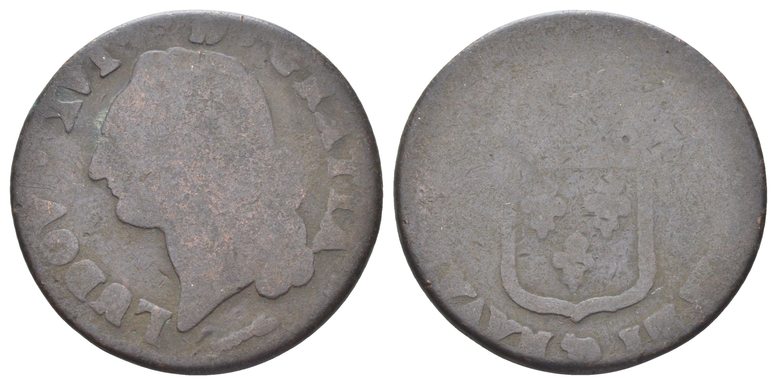 Франция 1 соль 1777-1791 Людовик XVI (1774-1792) KM 578 медь 4707-724