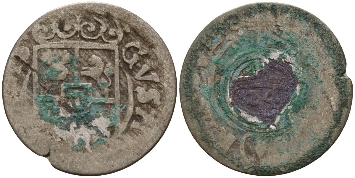 Шведская Ливония, Рига 3 полкера (1/24 талера) ND (1622-1635) Густав II Адольф (1621-1632) KM 10-17 серебро 4158-1044