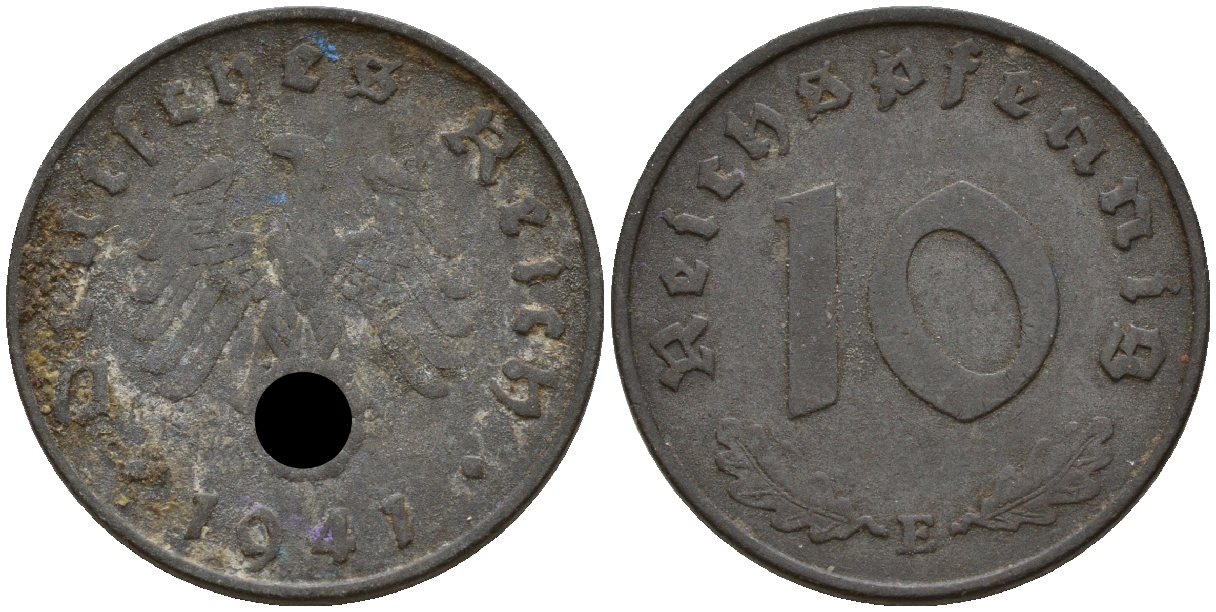 Германия 10 рейхспфеннигов 1941 E J. 371, KM 101 цинк    4603-825