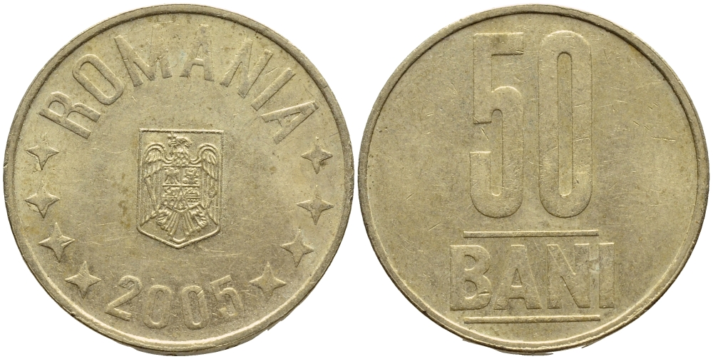 Румыния 50 бани 2005 KM 192 латунь 4382-333