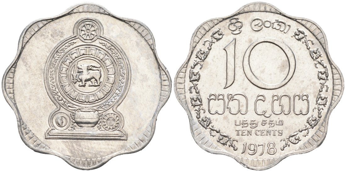 Шри-Ланка 10 центов 1978 KM 140 a алюминий 83-1656