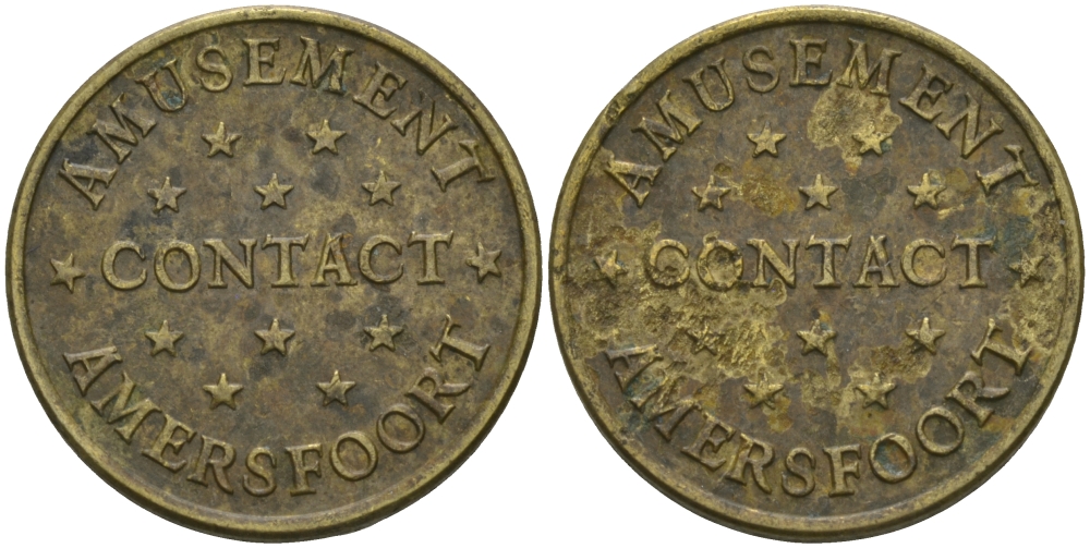 ЕВРОПА ИГРОВОЙ ЖЕТОН ND AMUSEMENT AMERSFOORT, CONTACT, ДИАМЕТР 19 ММ. латунь 99-523