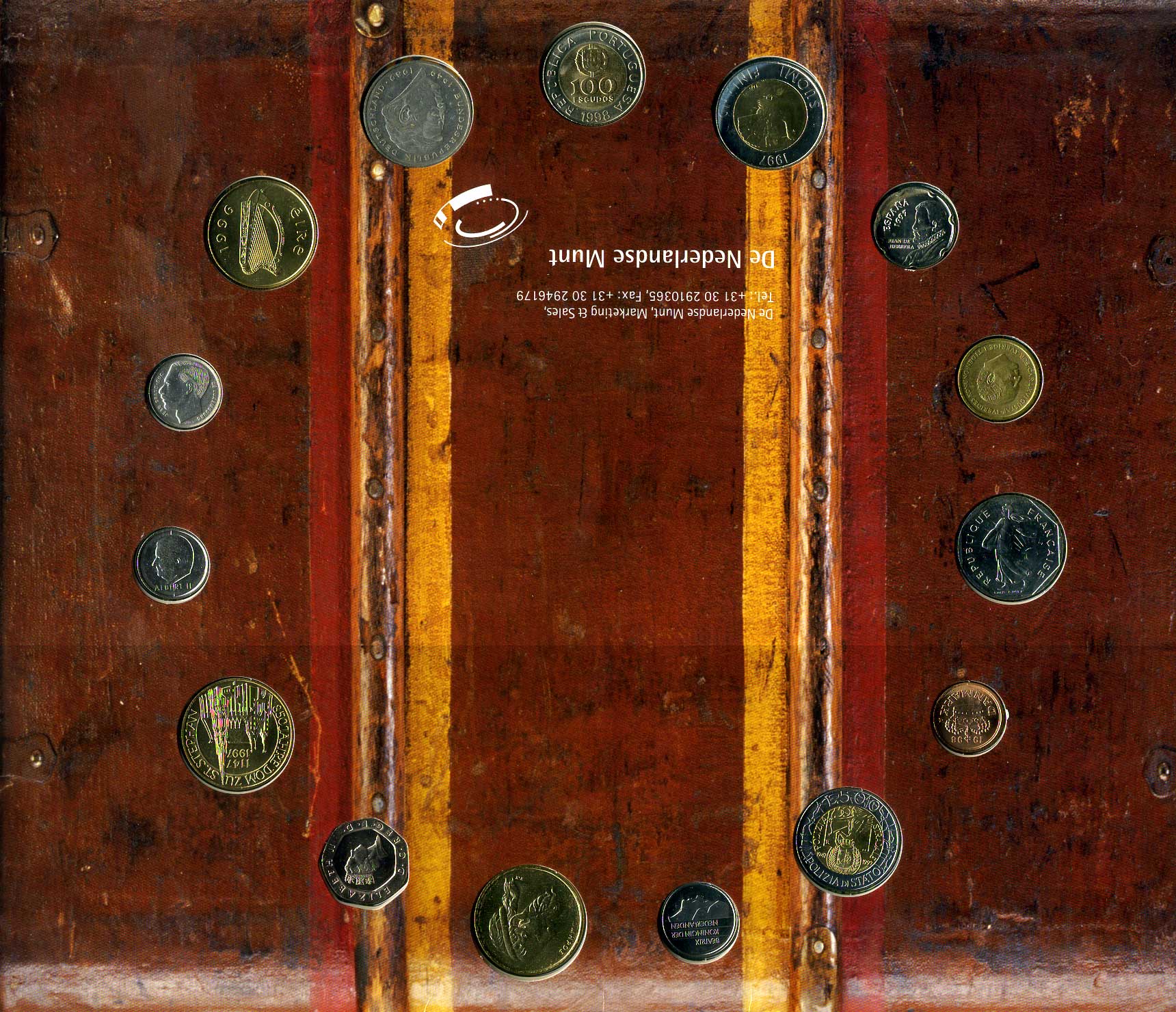 Европа буклет из 15 монет ND монеты объединенной Европы    UNC  14-01-03-05