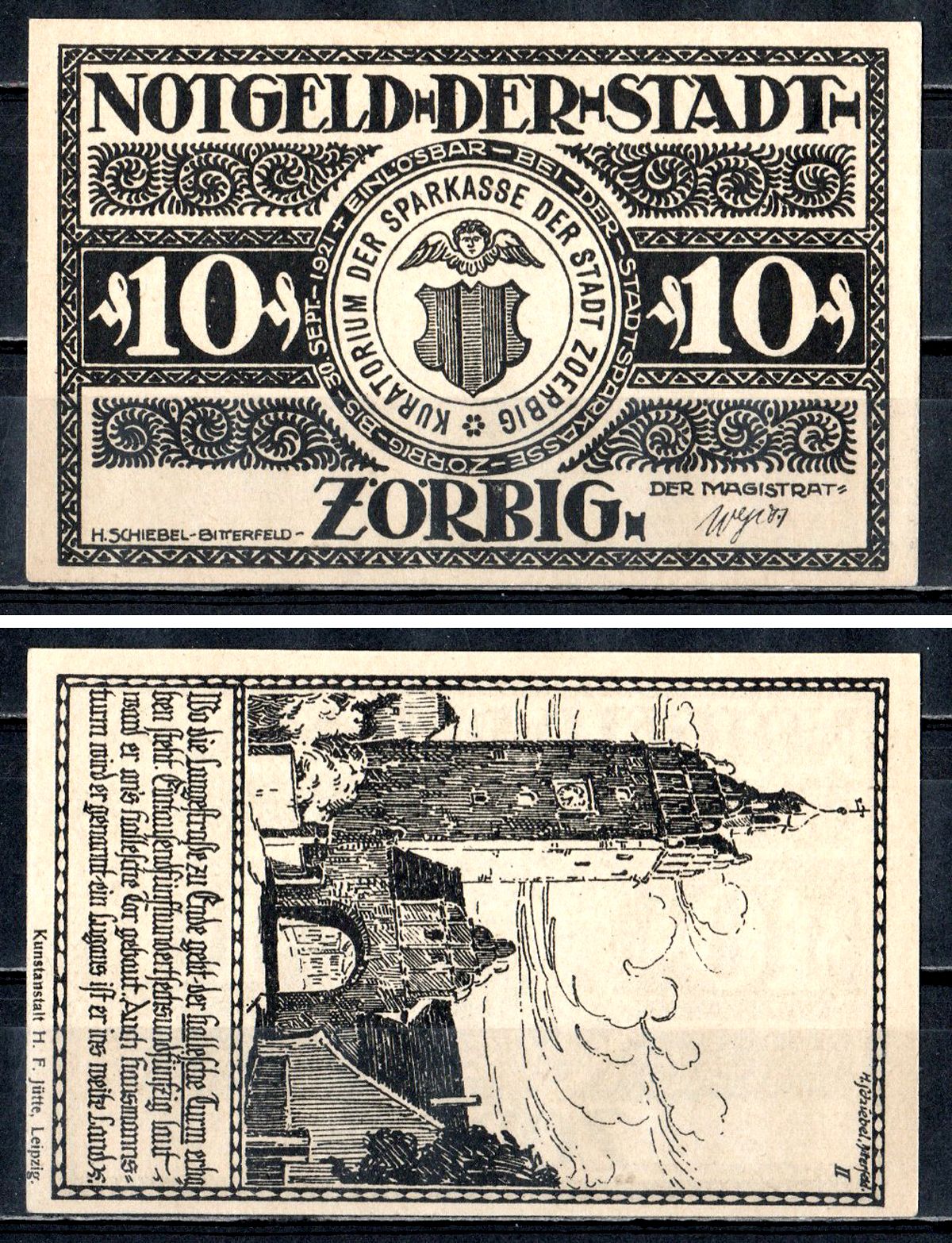 Цёрбиг (Пруссия, Саксония) 10 пфеннигов 1921 2193-43-2-1